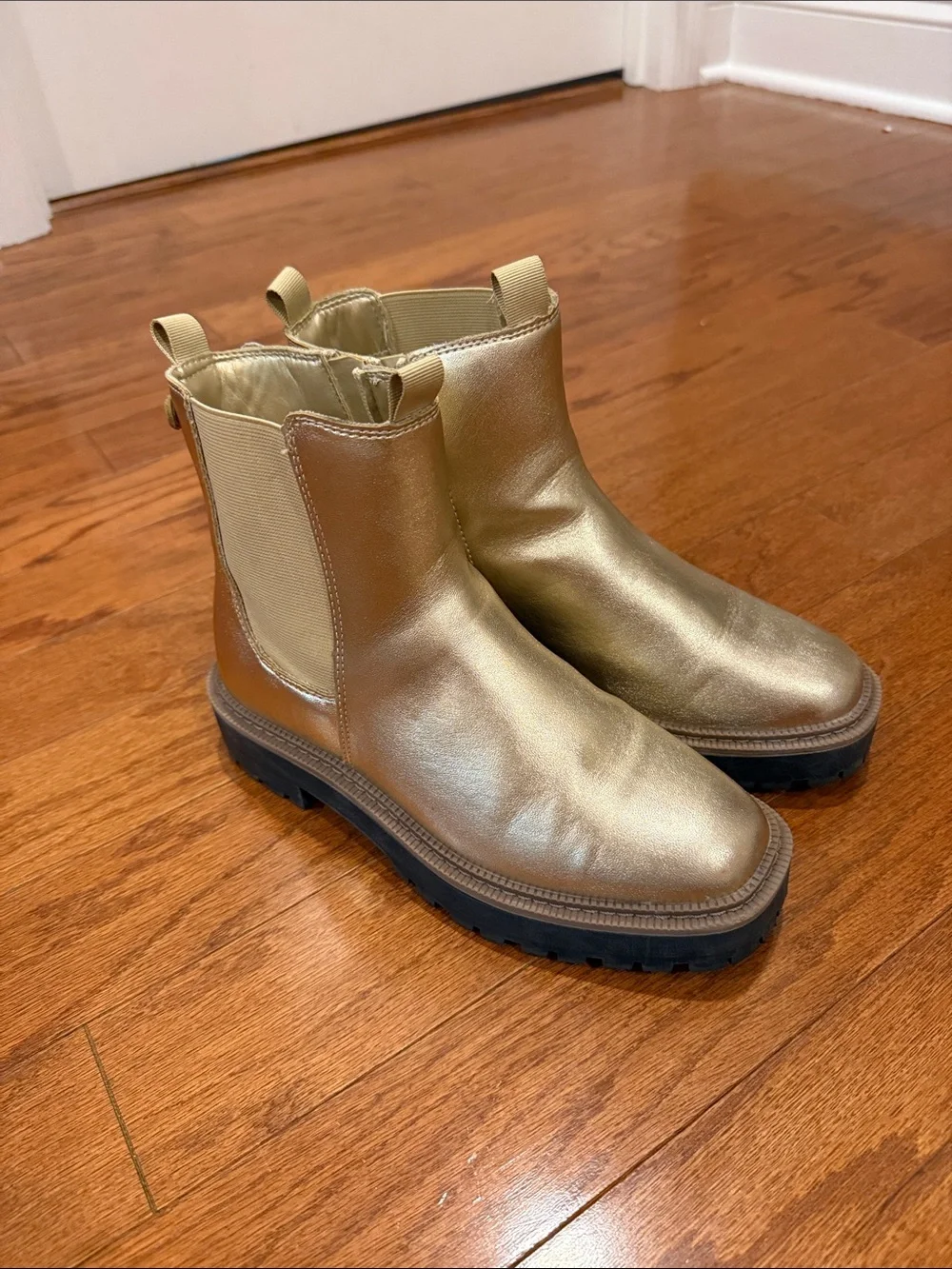 Sam Edelman Metallic Gold Chelsea Boots